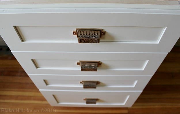 Kraftmaid cabinets with antique hardware