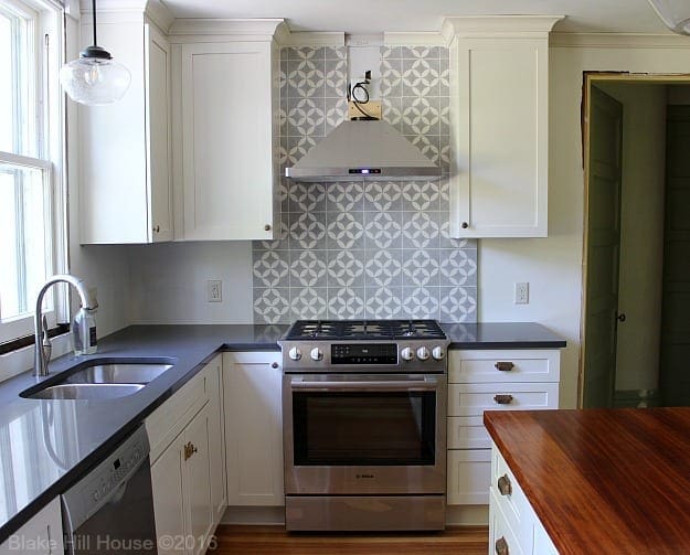 cement tile backsplash